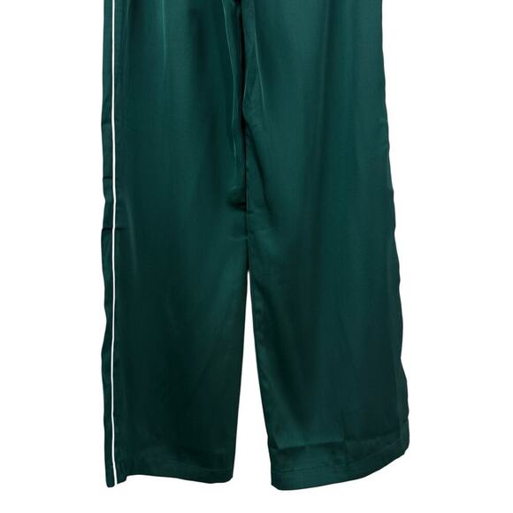 Lulus Sophisticated Step Emerald Satin Wide-Leg High-Rise Pants size Small NWT - Picture 4 of 8